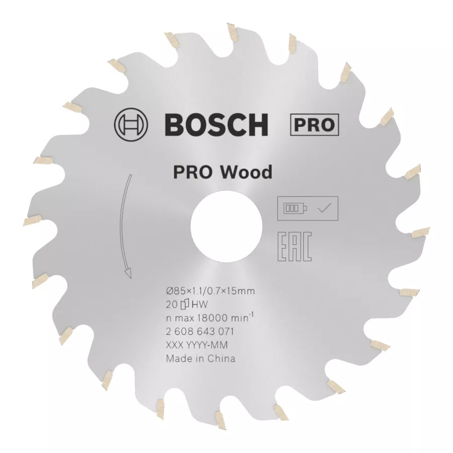 Lame PRO Wood BOSCH Ø 85 mm